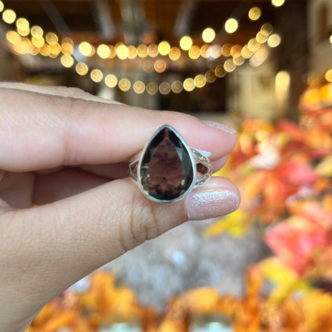 Smoky Quartz Ring "Emily" - Size 7.5