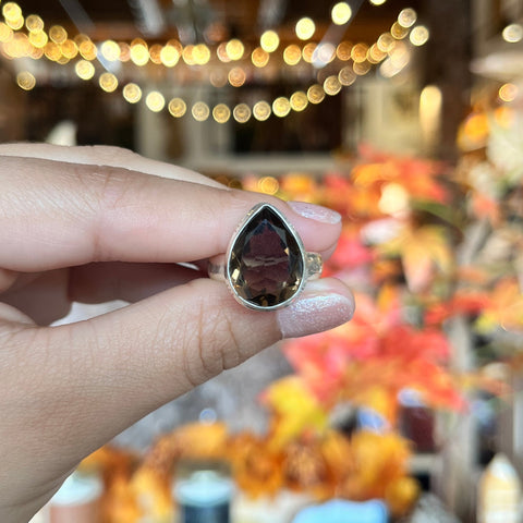 Smoky Quartz Ring "Ortensia" - Size 6