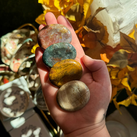 Ocean Jasper Worry Stone | Thumb Stone