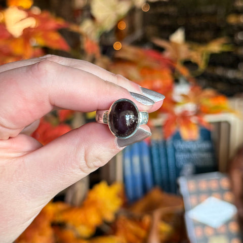 Star Garnet Ring "Gina" - Size 9.5