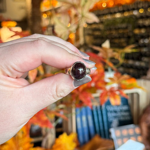 Star Garnet Ring "Mitch" - Size 7