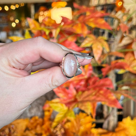 Pink Moonstone Ring "Kellie" - Size 7