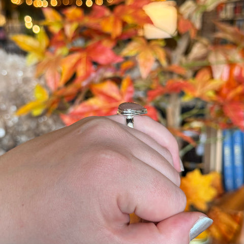 Pink Moonstone Ring "Lisa" - Size 6