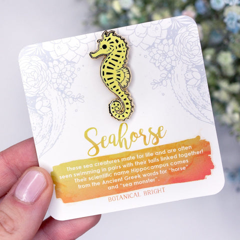 Botanical Bright Seahorse Enamel Pin