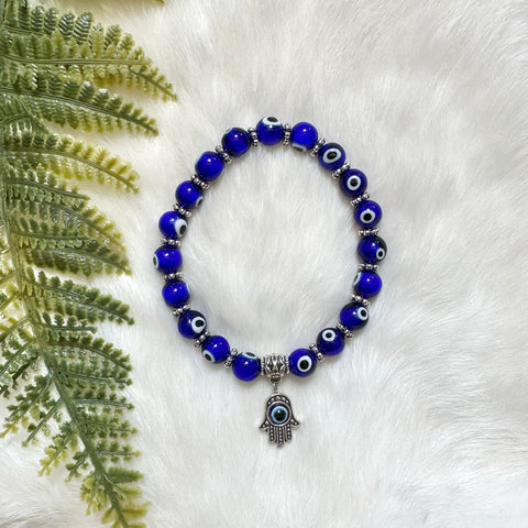 Evil Eye Stretch Bracelet (Dark Blue)