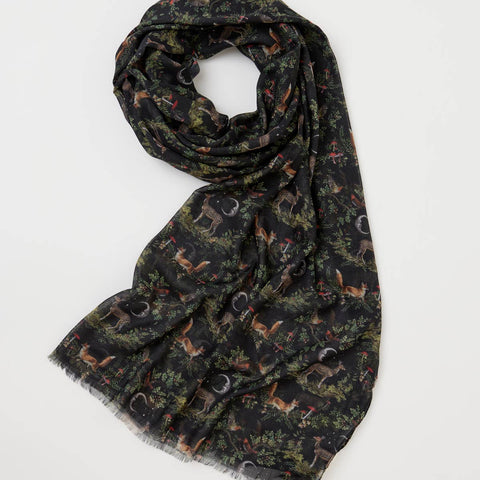 Woodland Scene Lightweight Scarf, Midnight