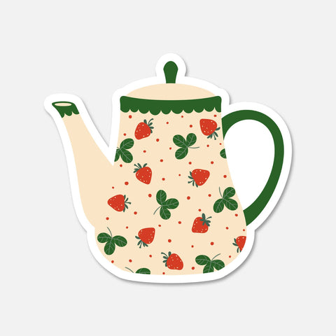 Teapot with Strawberries Sticker