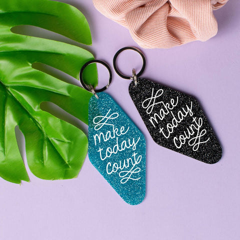 Femfetti Choose your color. Make Today Count Motel Keychain