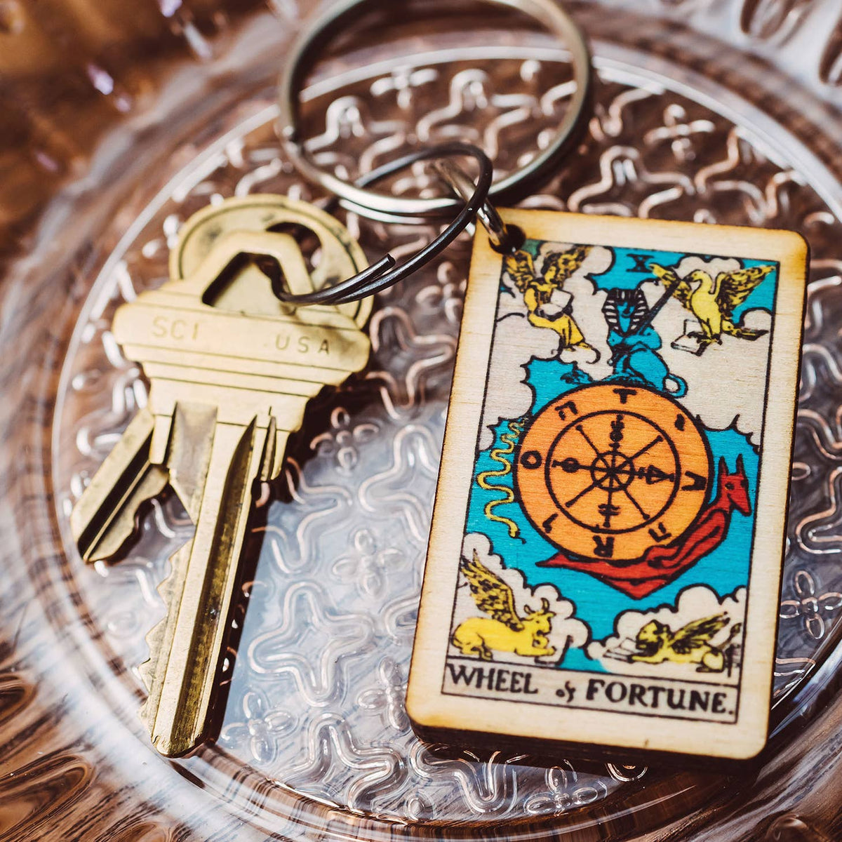 Most Amazing Wheel of Fortune Tarot Keychain