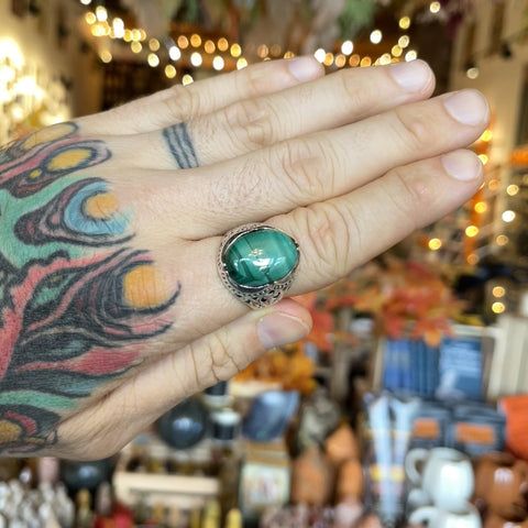 Malachite Ring "Brian" - Size 11