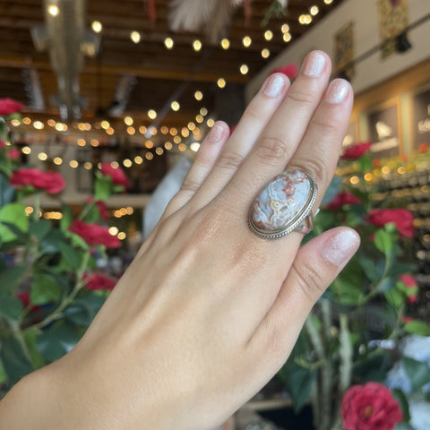 Crazy Lace Agate Ring "Stella" - Size 8