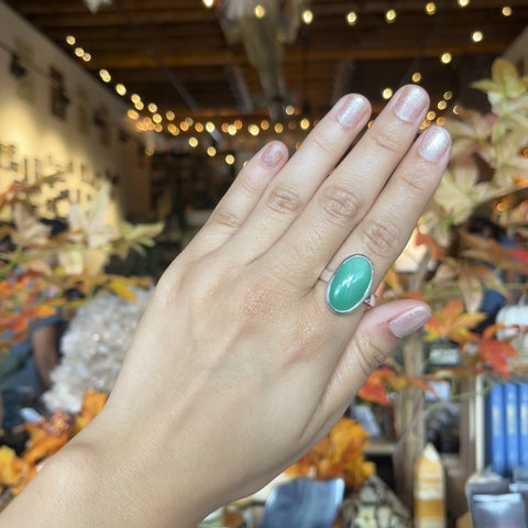 Chrysoprase Ring "Faustina" - Size 9.5