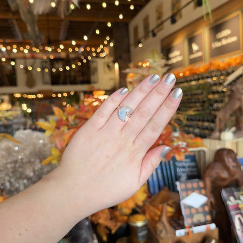 Rainbow Moonstone Ring "Britney" - Size 7.5