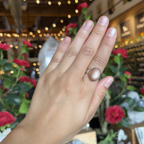 Pink Moonstone Ring "Donna" - Size 6