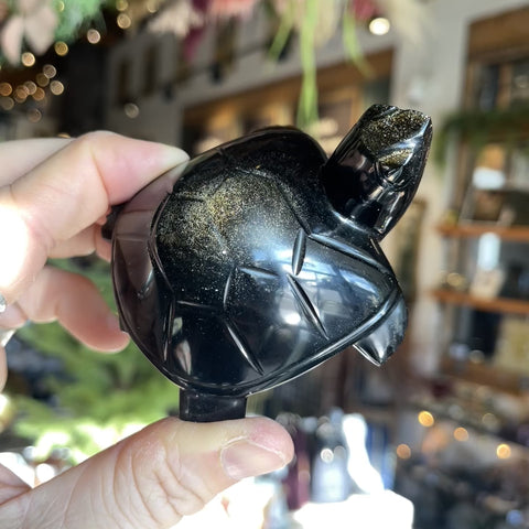 Gold Sheen Obsidian Turtle