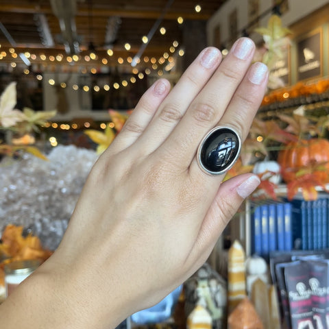 Black Onyx Ring "Sabrina" - Size 6