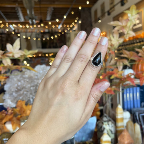 Black Onyx Ring "Skyla" - Size 5