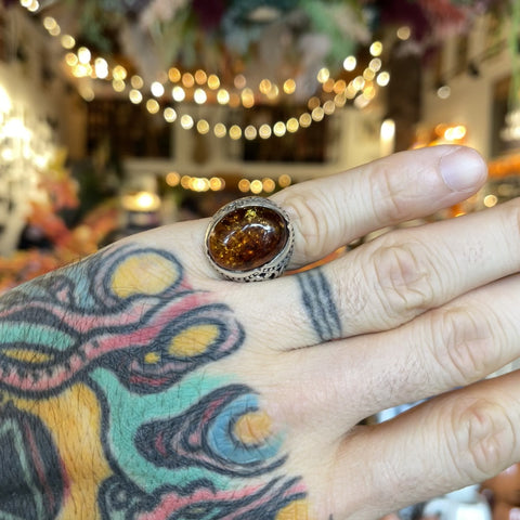 Amber Ring "Richie" - Size 10