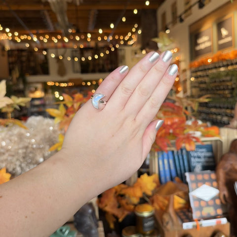 Rainbow Moonstone Ring "Julius" - Size 5.5