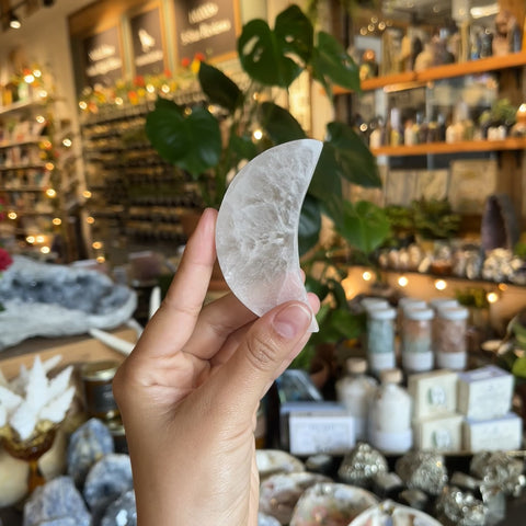 Little Selenite Moon Plate