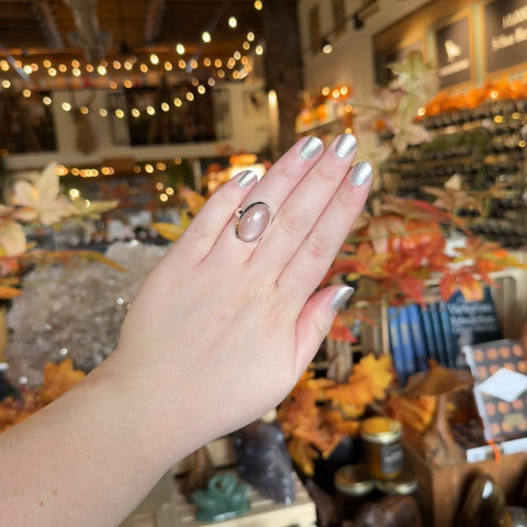 Pink Moonstone Ring "Kellie" - Size 7