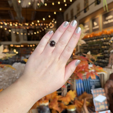 Star Garnet Ring "Mitch" - Size 7