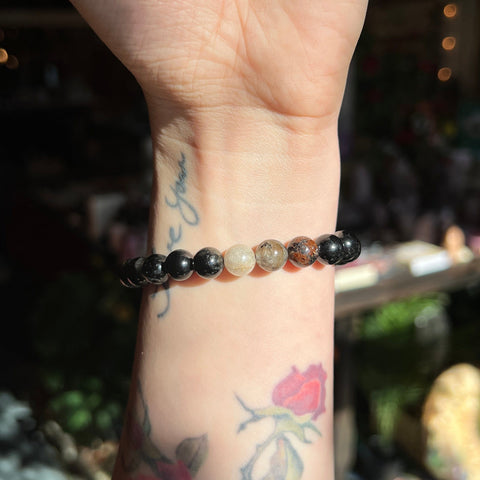 Ravenstone Crystals Black Tourmaline | Quartz Stretch Bracelet