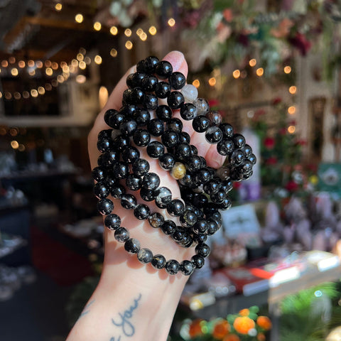 Ravenstone Crystals Black Tourmaline | Quartz Stretch Bracelet