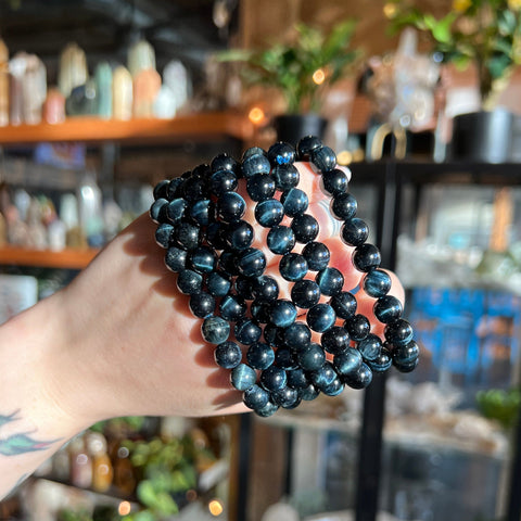 Ravenstone Crystals Blue Tiger's Eye Stretch Bracelet