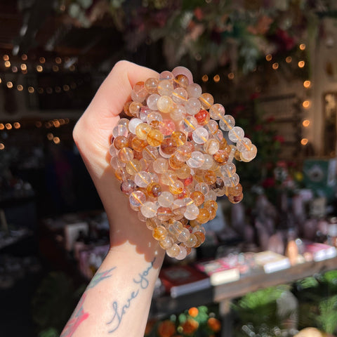 Ravenstone Crystals Golden Healer Quartz Stretch Bracelet