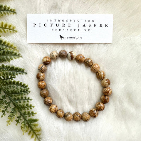 Ravenstone Crystals Picture Jasper Stretch Bracelet