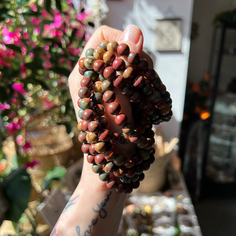 Ravenstone Crystals Polychrome Jasper Stretch Bracelet