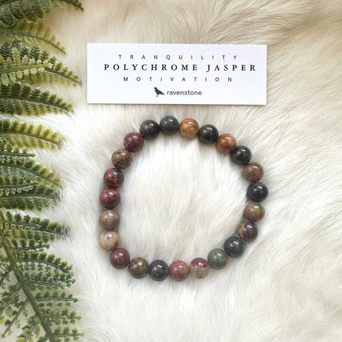 Ravenstone Crystals Polychrome Jasper Stretch Bracelet