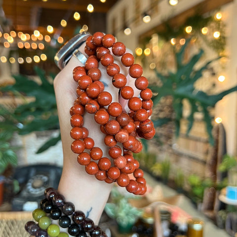 Ravenstone Crystals Red Jasper Stretch Bracelet