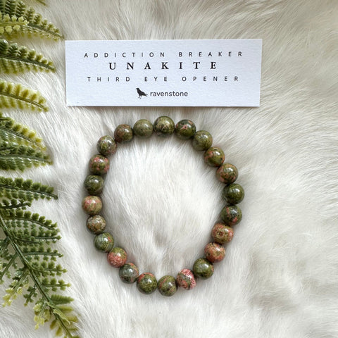 Ravenstone Crystals Unakite Stretch Bracelet