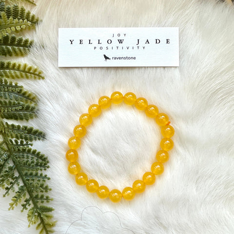 Ravenstone Crystals Yellow Jade Stretch Bracelet