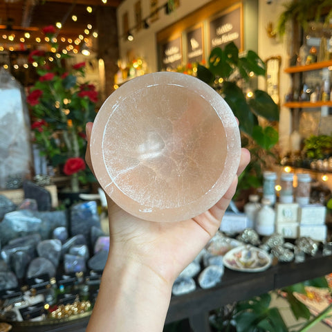 Ravenstone Crystals Little Peach Selenite Bowl