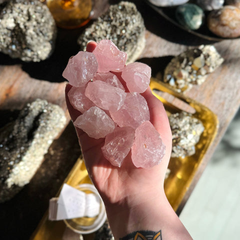 Ravenstone Crystals Little Rough Rose Quartz