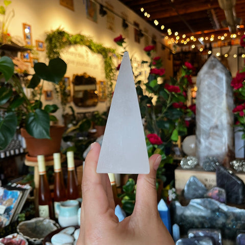 Ravenstone Crystals Small Selenite Pyramid