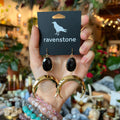 Ravenstone The Black Onyx Moon Earrings