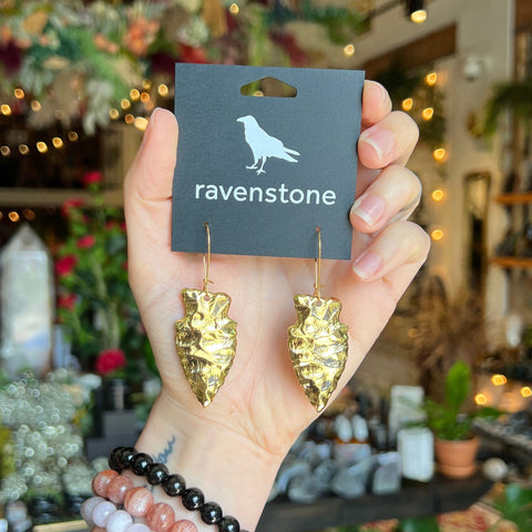 Ravenstone The Golden Arrowhead Earrings