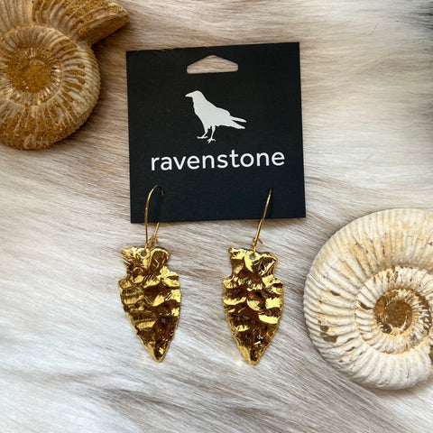 Ravenstone The Golden Arrowhead Earrings