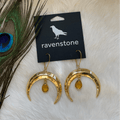 Ravenstone The Golden Moon and Citrine Drop Earrings