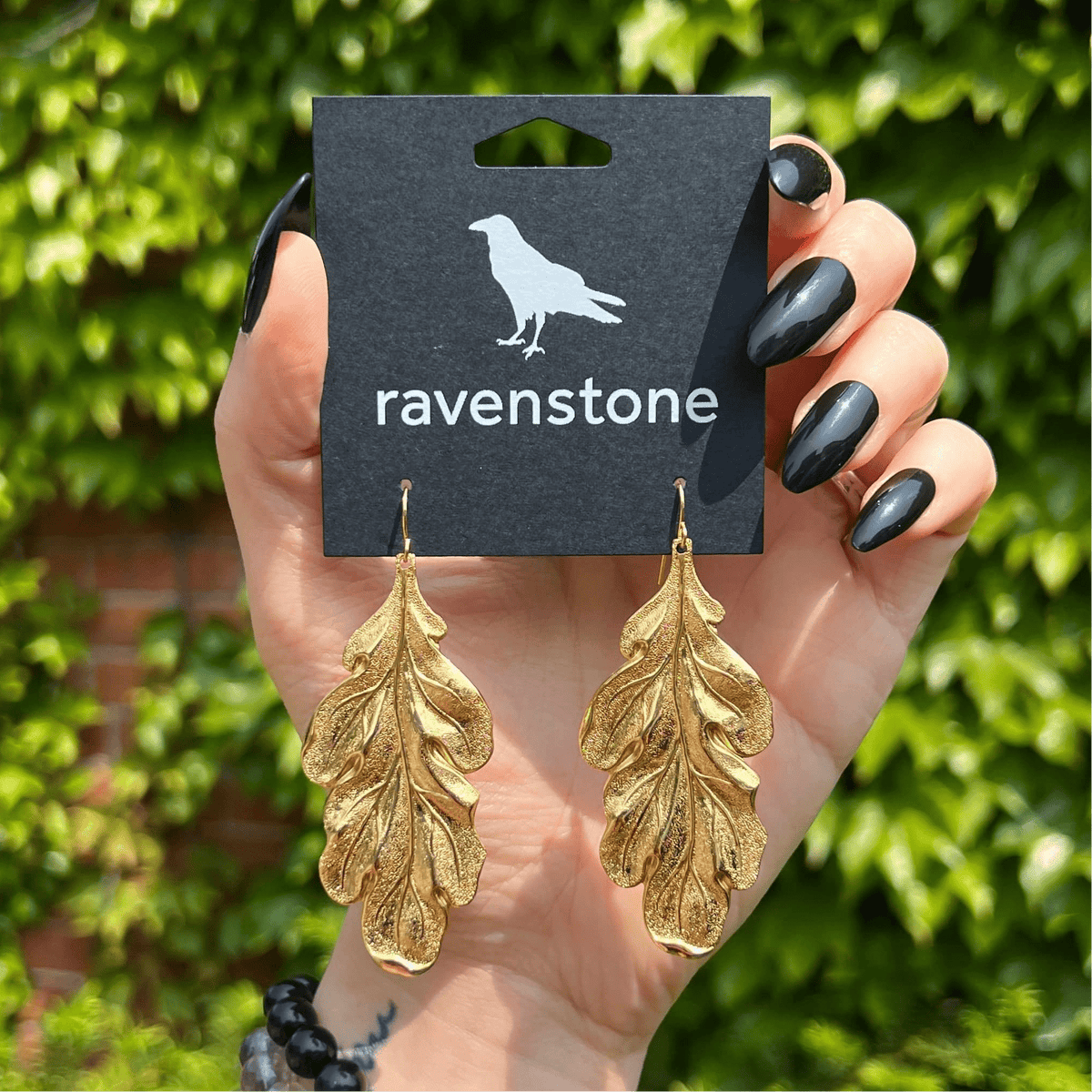 Ravenstone The Golden Oak Leaf Earrings