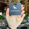 Ravenstone The Little Brass Monstera Earrings