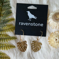 Ravenstone The Little Brass Monstera Earrings