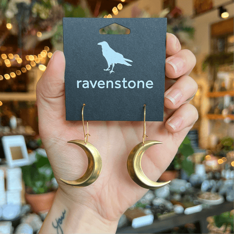 Ravenstone The Little Crescent Moon Earrings