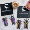 Ravenstone The Psychedelic Cicada Earrings