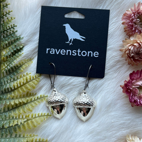 Ravenstone The Silver Acorn Earrings