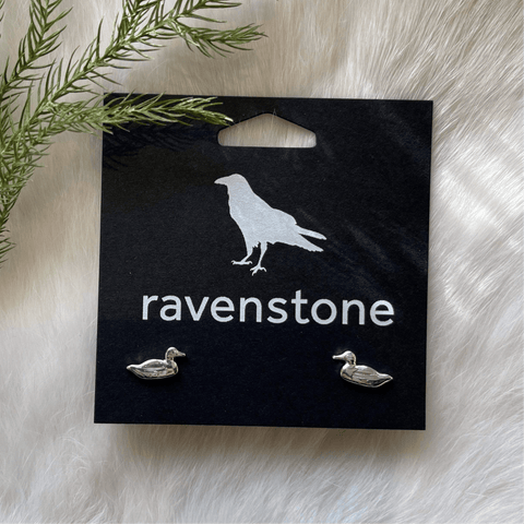 Ravenstone The Silver Duck Stud Earrings